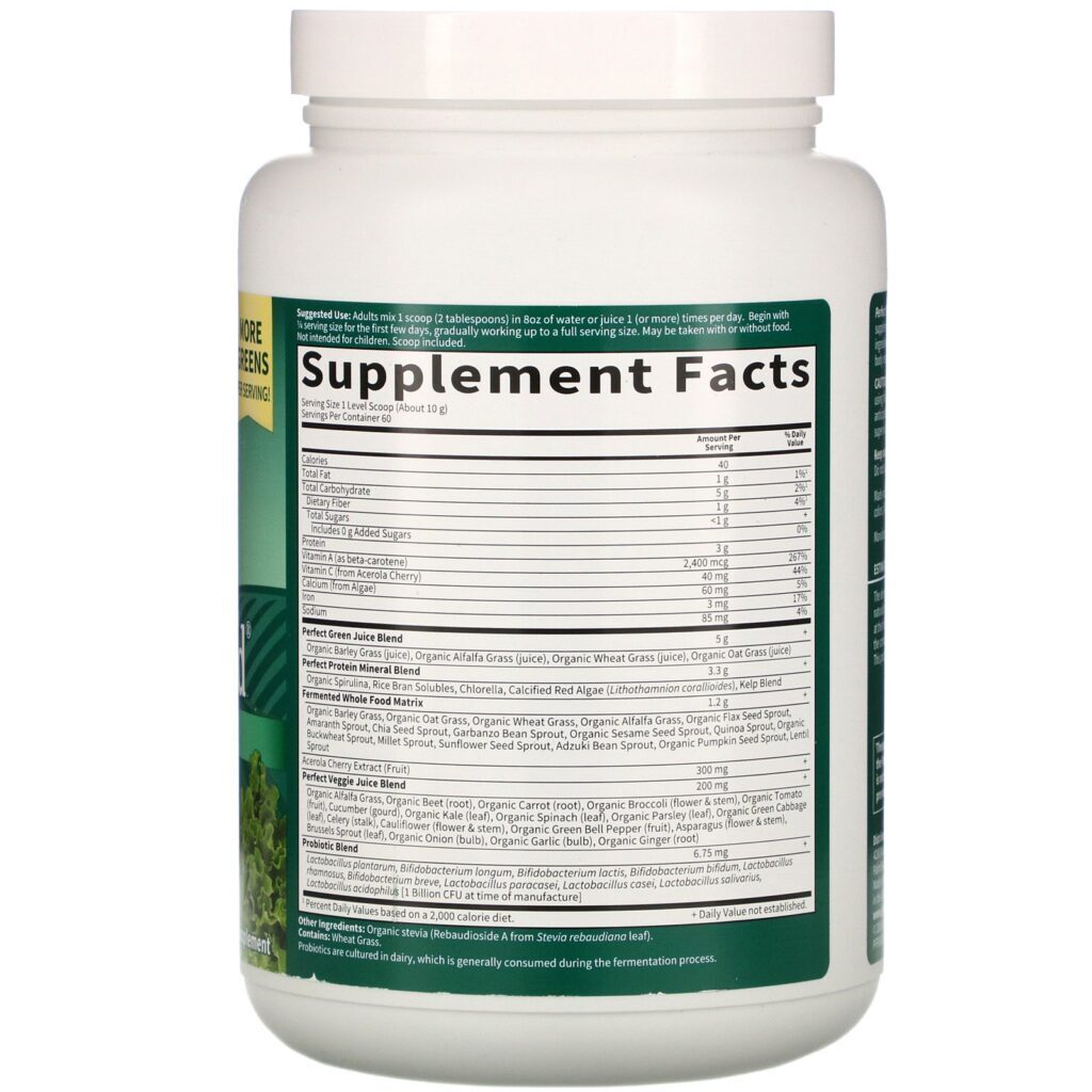 Garden of Life, Perfect Food, Fórmula Super Green, 600 g (1,3 lbs) - Imagem 2