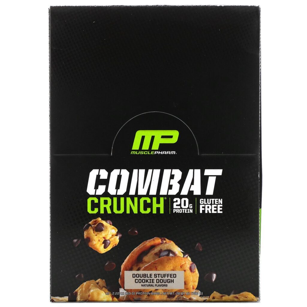 MusclePharm, Combat Crunch, Double Stuffed Cookie Dough, 12 Bars, 2.22 oz (63 g) Each - Imagem 2