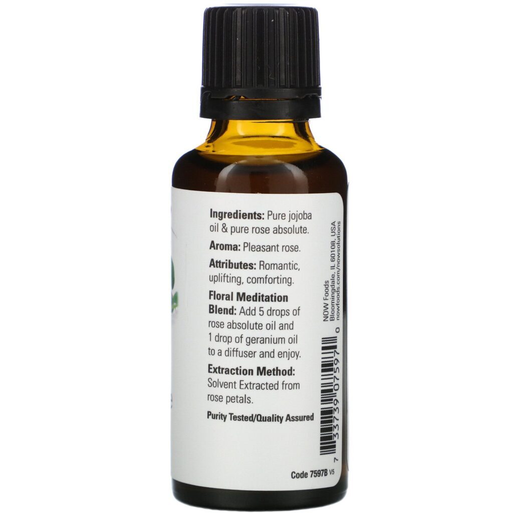 Now Foods, Óleos Essenciais, Rose Absolute, 1 oz. fl. (30 ml) - Imagem 2