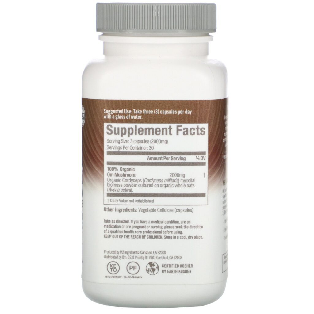 Om Mushrooms, Cordyceps, 667 mg, 90 Cápsulas Vegetarianas - Imagem 2