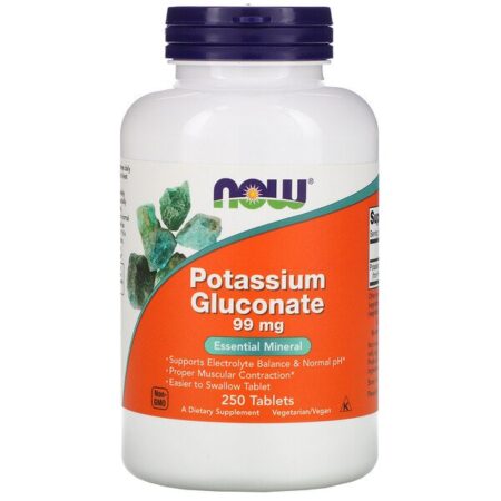 Now Foods, Gluconato de Potássio, 99 mg, 250 Comprimidos