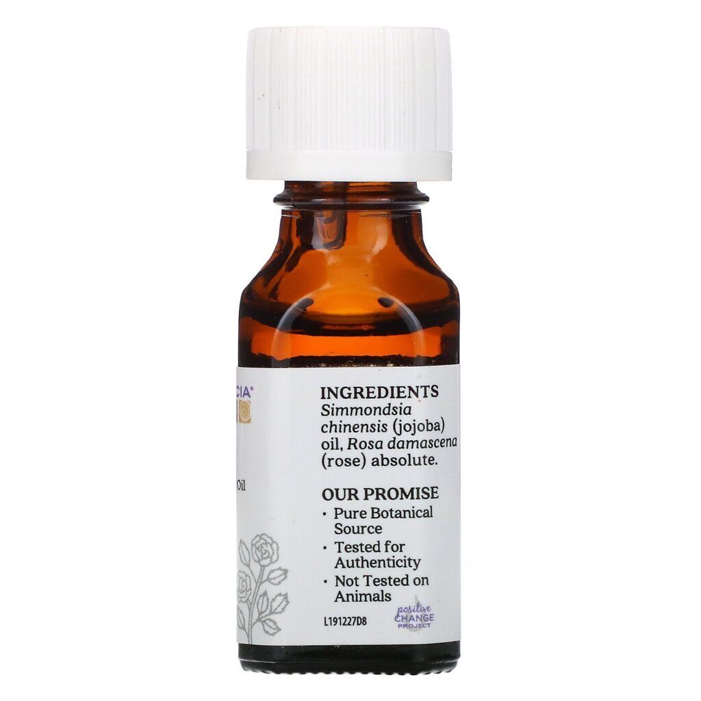 Aura Cacia, Óleo Essencial Puro, Absoluto de Rosa, 15 ml (0,5 fl oz) - Imagem 2