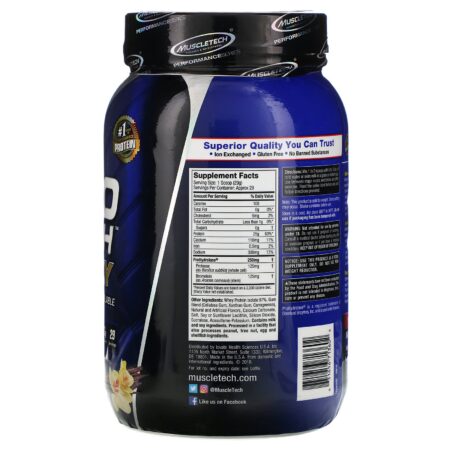 Muscletech, NitroTech, 100% Isolado de Proteína Whey, Baunilha, 1,81 lbs (820 g) - Image 2