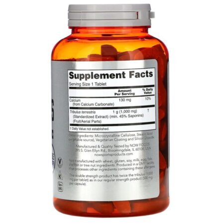 Now Foods, Sports, Tribulus, 1.000 mg, 180 Comprimidos - Imagem 2