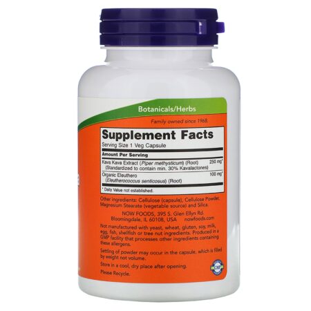 Now Foods, Extrato de Kava Kava, 250 mg, 120 Cápsulas Vegetais - Image 2