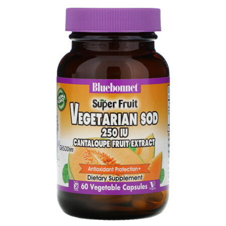 Bluebonnet Nutrition, Super Fruit, SOD Vegetal, Extrato de Melão-cantalupo, 250 UI, 60 Cápsulas Vegetais