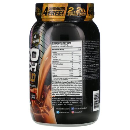 Muscletech, Nitro Tech, 100% Whey Gold, Chocolate em Dobro, 1,02 kg (2,24 lbs) - Image 2