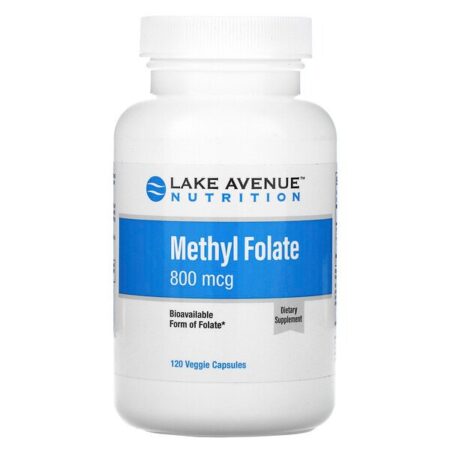 Lake Avenue Nutrition, Folato de Metila, 800 mcg, 120 Cápsulas Vegetais