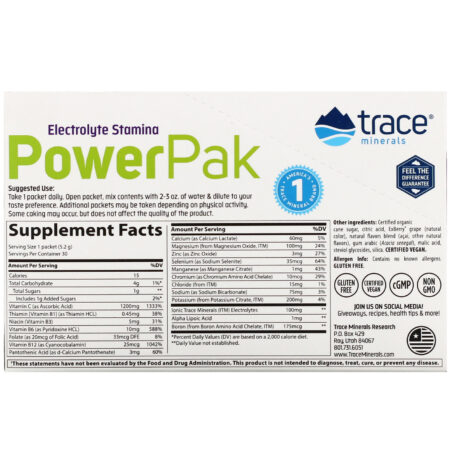 Trace Minerals Research, Electrolyte Stamina PowerPak, Acai Berry, 30 Packets, 0.18 oz (5.2 g) Each - Image 2