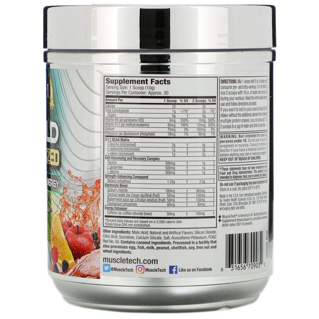 Muscletech, Amino Build Next Gen Energized, Fruit Punch Splash, 10.03 oz (284 g) - Imagem 2