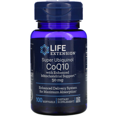 Life Extension, Super Ubiquinol CoQ10 com Suporte Mitocondrial Enriquecido, 50 mg, 100 Cápsulas Softgel