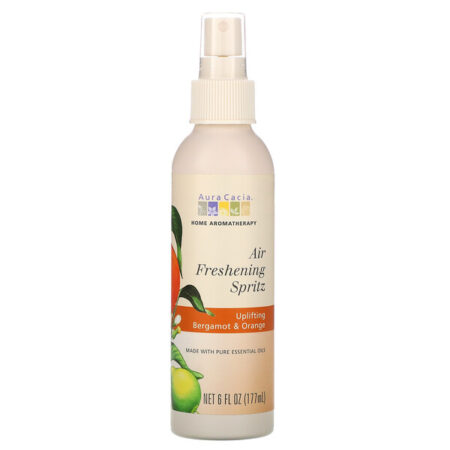 Aura Cacia, Spray Purificador de Ar, Bergamota & Laranja Renovadora, 6 fl oz (177 ml)