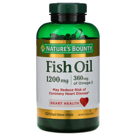 Nature's Bounty, Fish Oil, 1.200 mg, 320 Cápsulas Softgel de Liberação Rápida