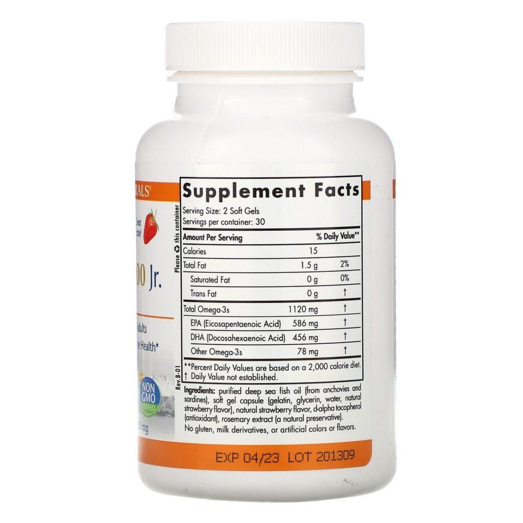 Nordic Naturals, ProOmega 2000 Jr., Morango, 650 mg, 60 Cápsulas Gelatinosas - Imagem 2