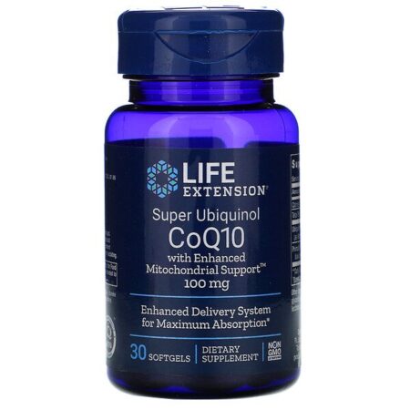 Life Extension, Super Ubiquinol CoQ10 com Suporte Mitocondrial Enriquecido, 100 mg, 30 Cápsulas Softgel