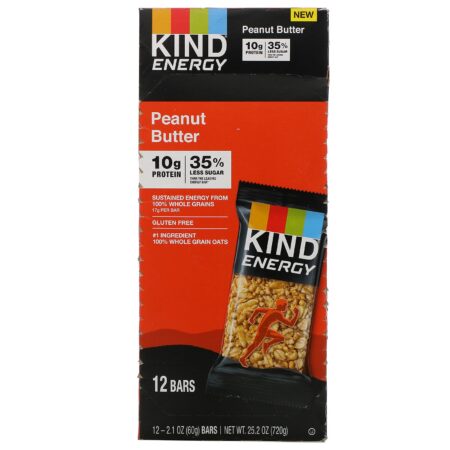 KIND Bars, Energy, Peanut Butter, 12 Bars, 2.1 oz (60 g) Each - Image 2