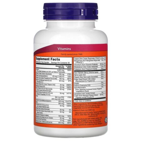 Now Foods, ADAM, Multivitamínico Superior Para Homens, 90 Cápsulas Vegetais - Imagem 2