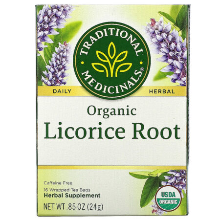 Traditional Medicinals, Raiz de Alcaçuz Orgânico, Sem Cafeína, 16 Saquinhos de Chá Embalados, 24 g (0,85 oz)