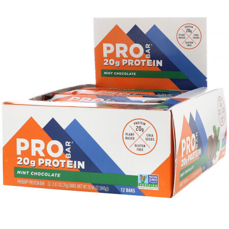 ProBar, Protein Bar, Mint Chocolate, 12 Bars, 2.47 oz (70 g) Each