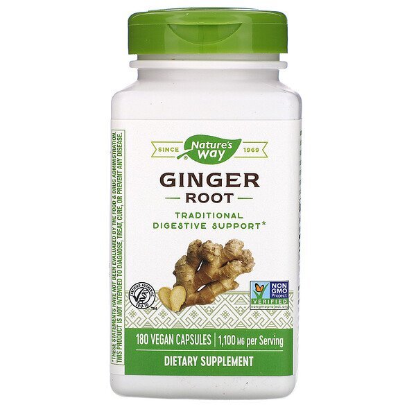 Nature's Way, Ginger Root, 1,100 mg, 180 Vegan Capsules
