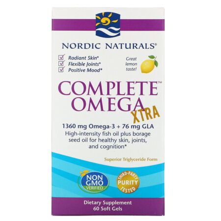 Nordic Naturals, Complete Omega Xtra, Limão, 1.000 mg, 60 Cápsulas Gelatinosas