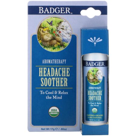 Badger Company, Aromatherapy, Headache Soother, Peppermint & Lavender, .60 oz (17 g) - Image 2