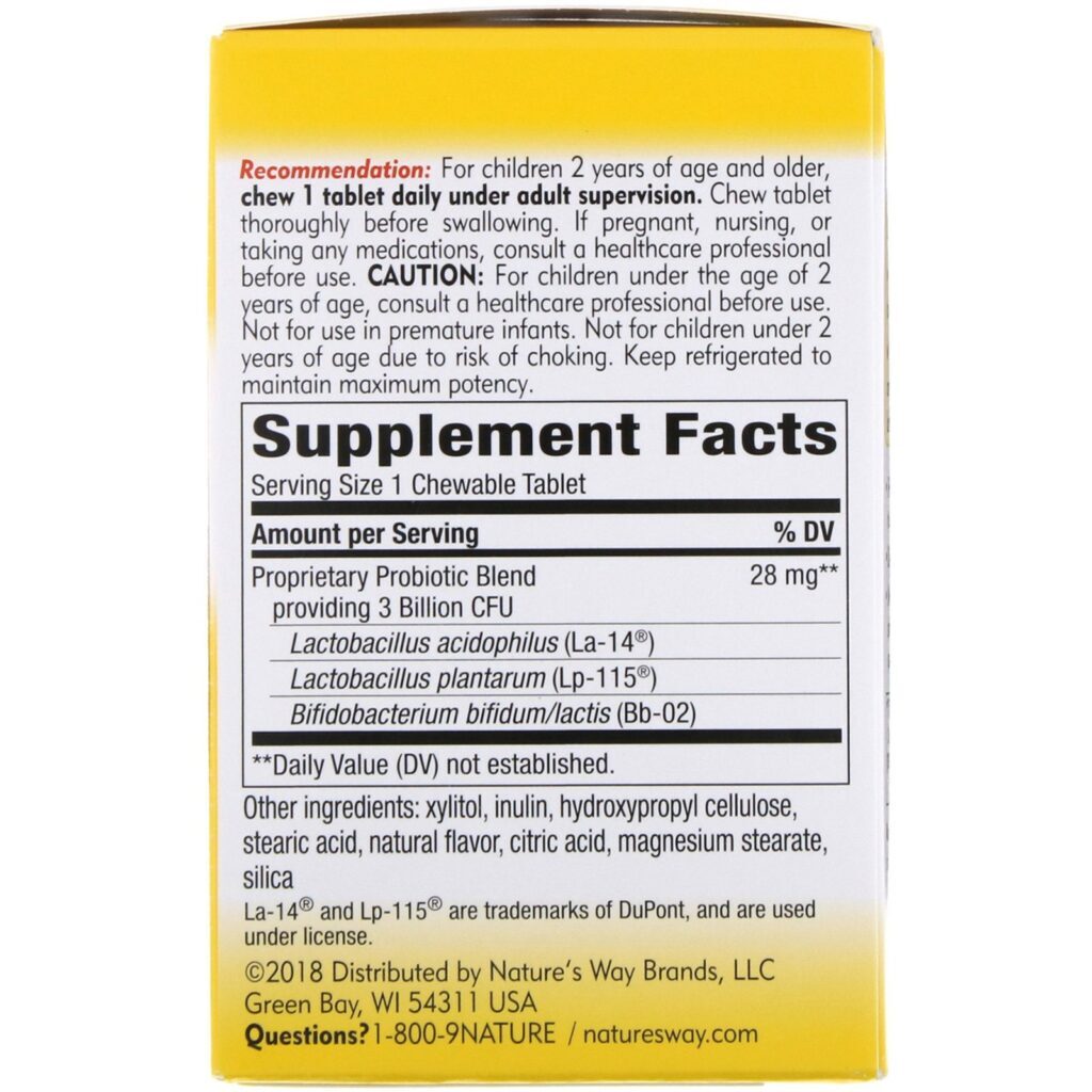 Nature's Way, Primadophilus, Kids, Age 2-12, Orange Flavored, 3 Billion CFU, 30 Chewable Tablets - Imagem 2