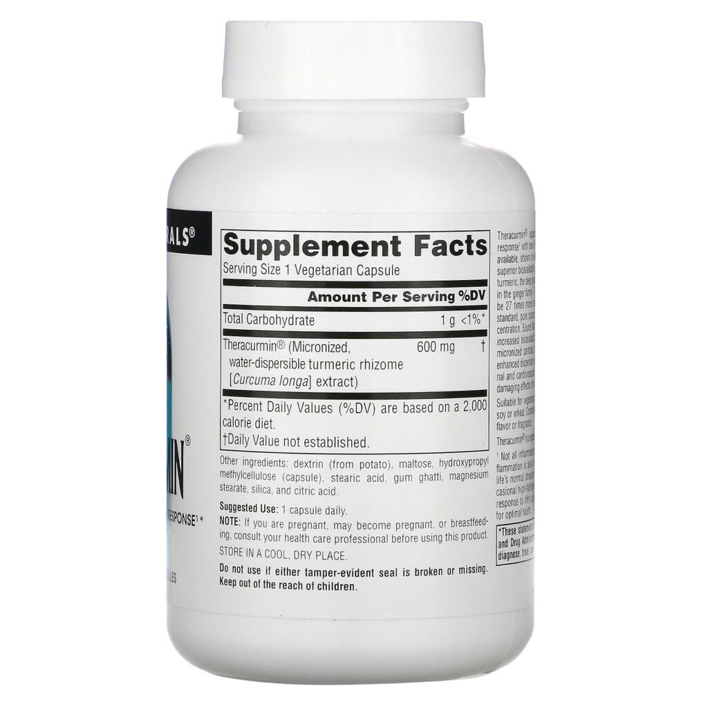 Source Naturals, Theracurmin, 600 mg, 60 Vegetarian Capsules - Imagem 2
