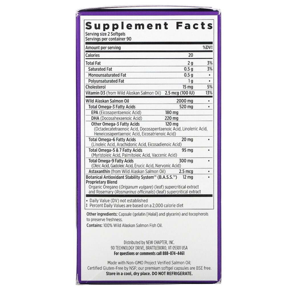 New Chapter, Wholemega Fish Oil, 180 Softgels - Imagem 2