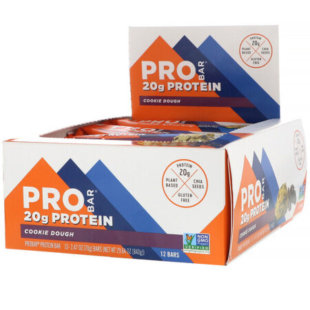 ProBar, Barra de Proteínas, Massa de Biscoito, 12 Barrinhas, 70 g (2,47 oz) Cada