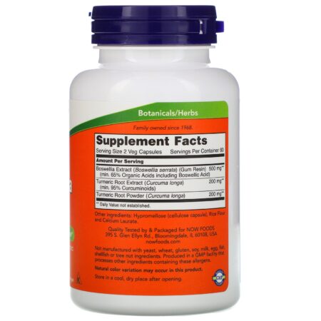 Now Foods, Extrato de Boswellia, 250 mg, 120 Cápsulas Vegetais - Image 2