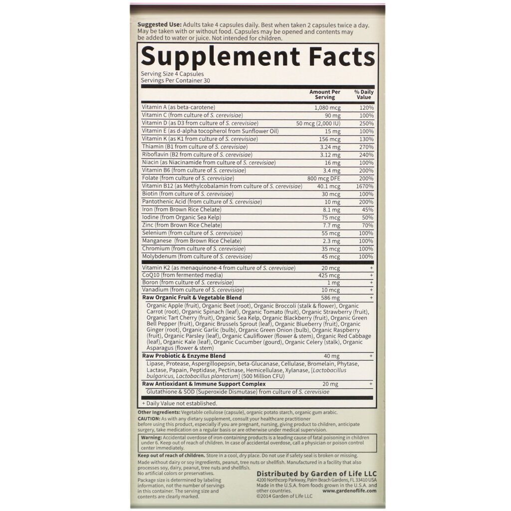 Garden of Life, Vitamin Code, Women, 120 Cápsulas Vegetais - Imagem 2