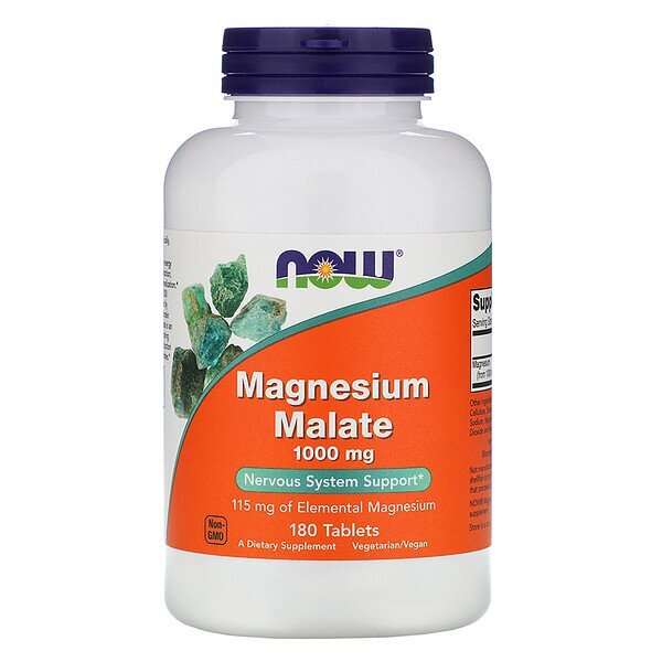 Now Foods, Malato de Magnésio, 1.000 mg, 180 Comprimidos
