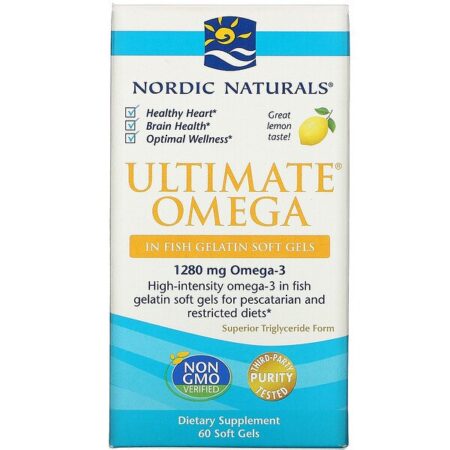 Nordic Naturals, Ultimate Omega, limão, 1.000 mg, 60 Softgels