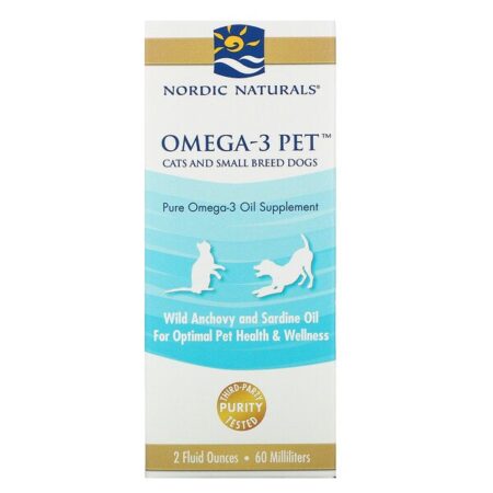 Nordic Naturals, Ômega 3 Bichos de Estimação, para Gatos e Cães de Raças Pequenas, 2 onças fluidas (60 mL)