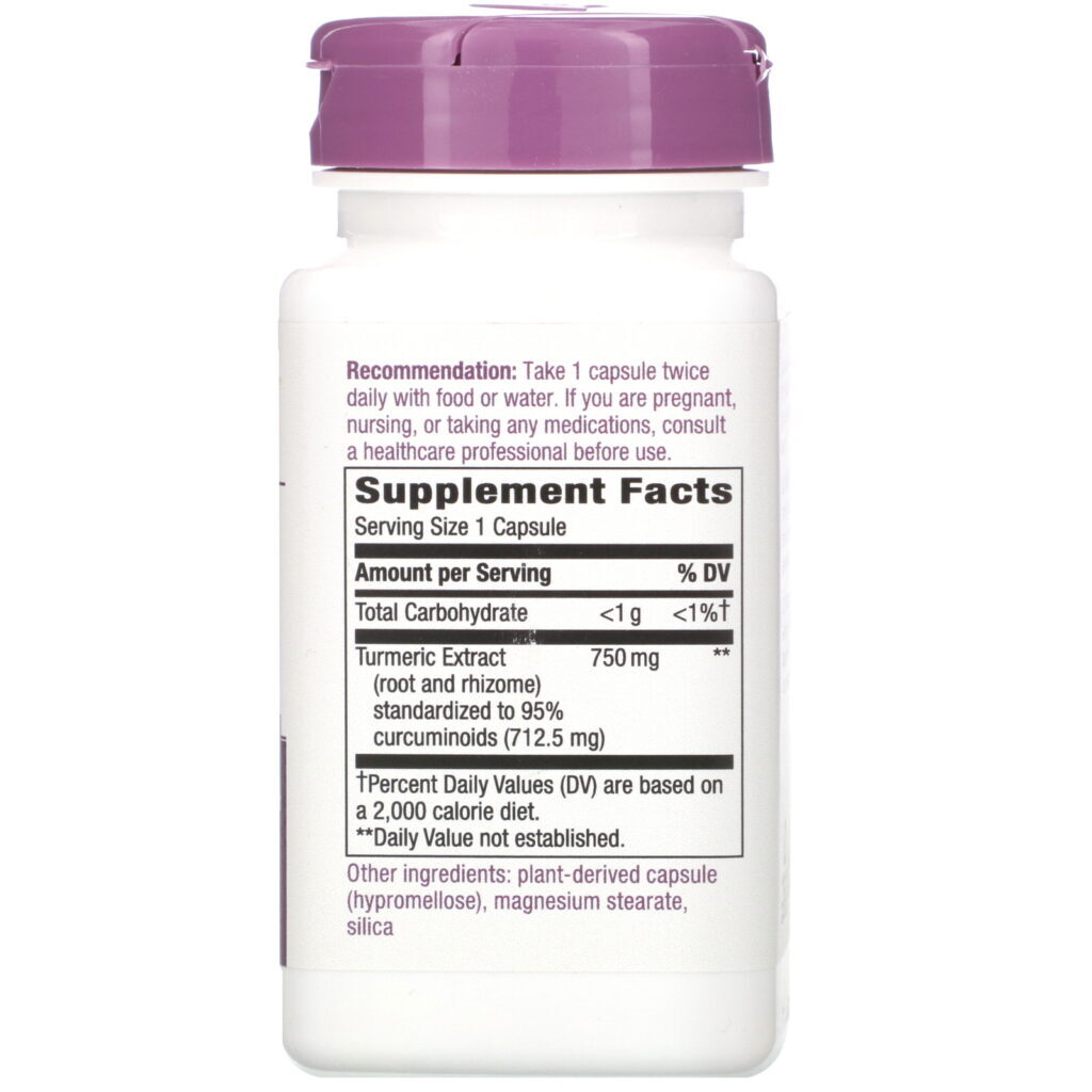Nature's Way, Premium Extract, Turmeric, 750 mg, 60 Vegan Capsules - Imagem 2