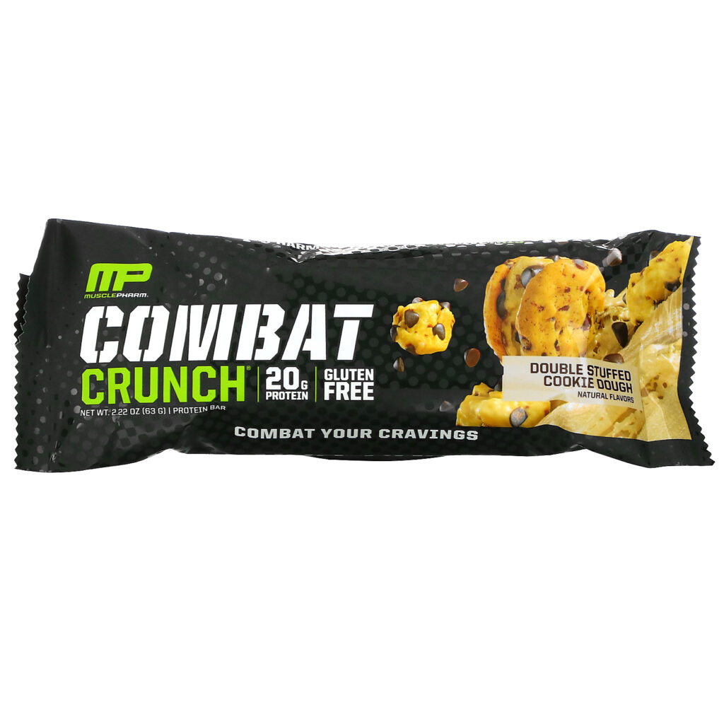 MusclePharm, Combat Crunch, Double Stuffed Cookie Dough, 12 Bars, 2.22 oz (63 g) Each - Imagem 3