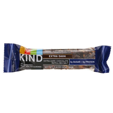 KIND Bars, Extra Dark Chocolate, Nuts & Sea Salt, 12 Bars, 1.4 oz (40 g) Each - Image 4