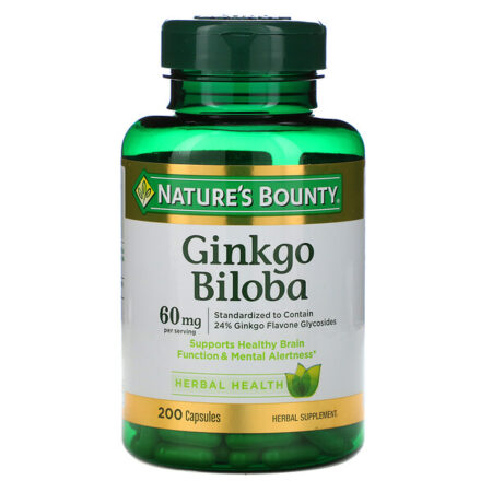 Nature's Bounty, Ginkgo Biloba, 60 mg, 200 Cápsulas