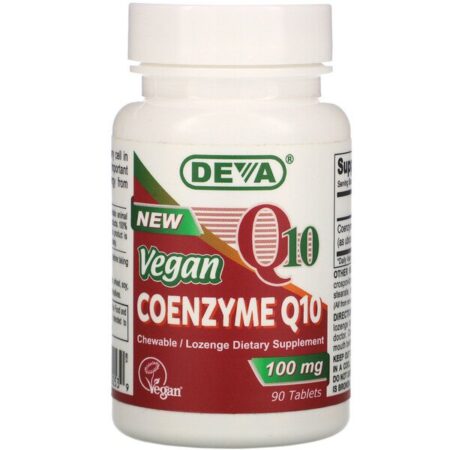 Deva, Coenzima Q10 Vegana, 100 mg, 90 Comprimidos