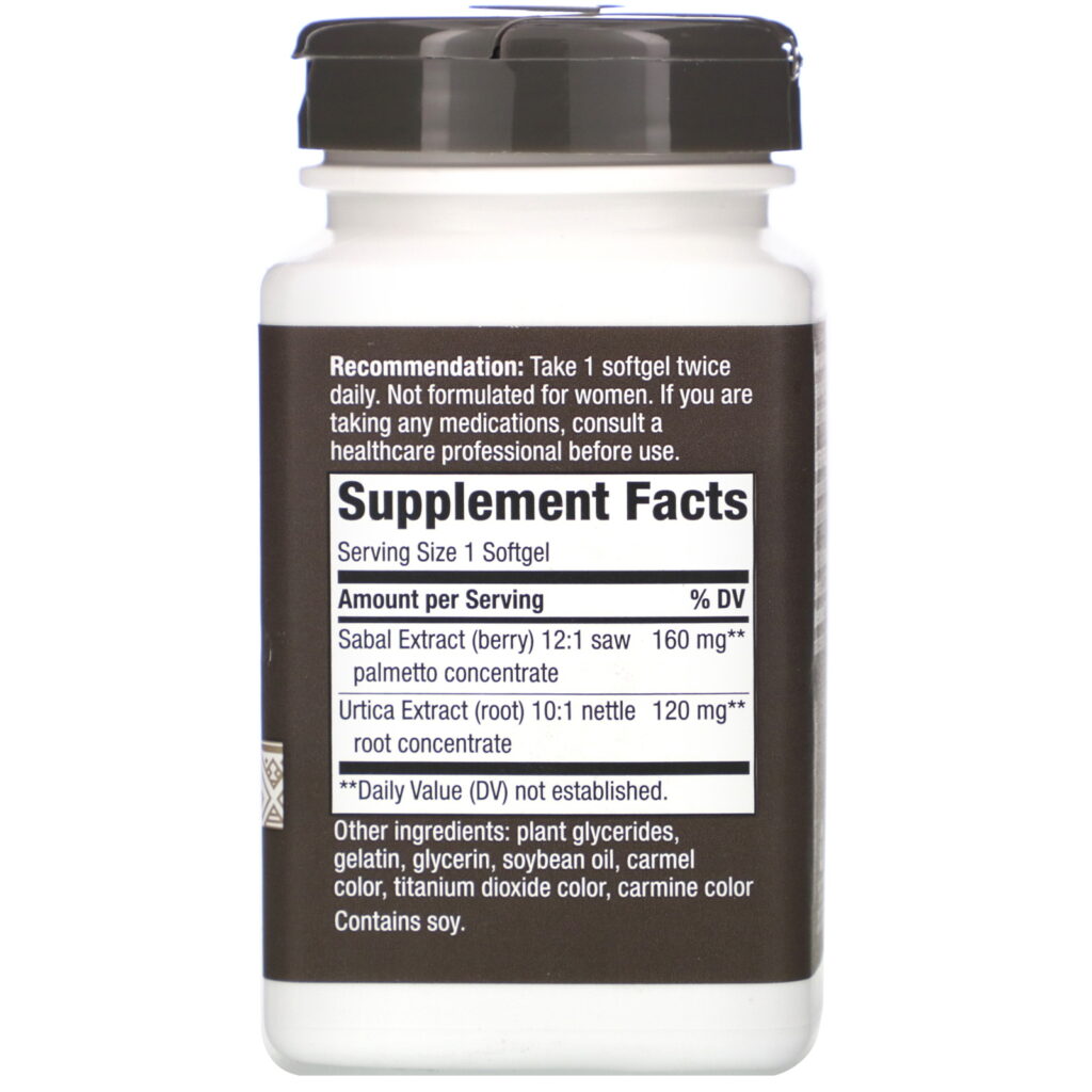 Nature's Way, Prostol, Saw Palmetto & Nettle, 280 mg, 120 Softgels - Imagem 2