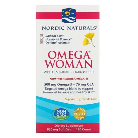 Nordic Naturals, Omega Woman with Evening Primrose Oil, 830 mg, 120 Soft Gels