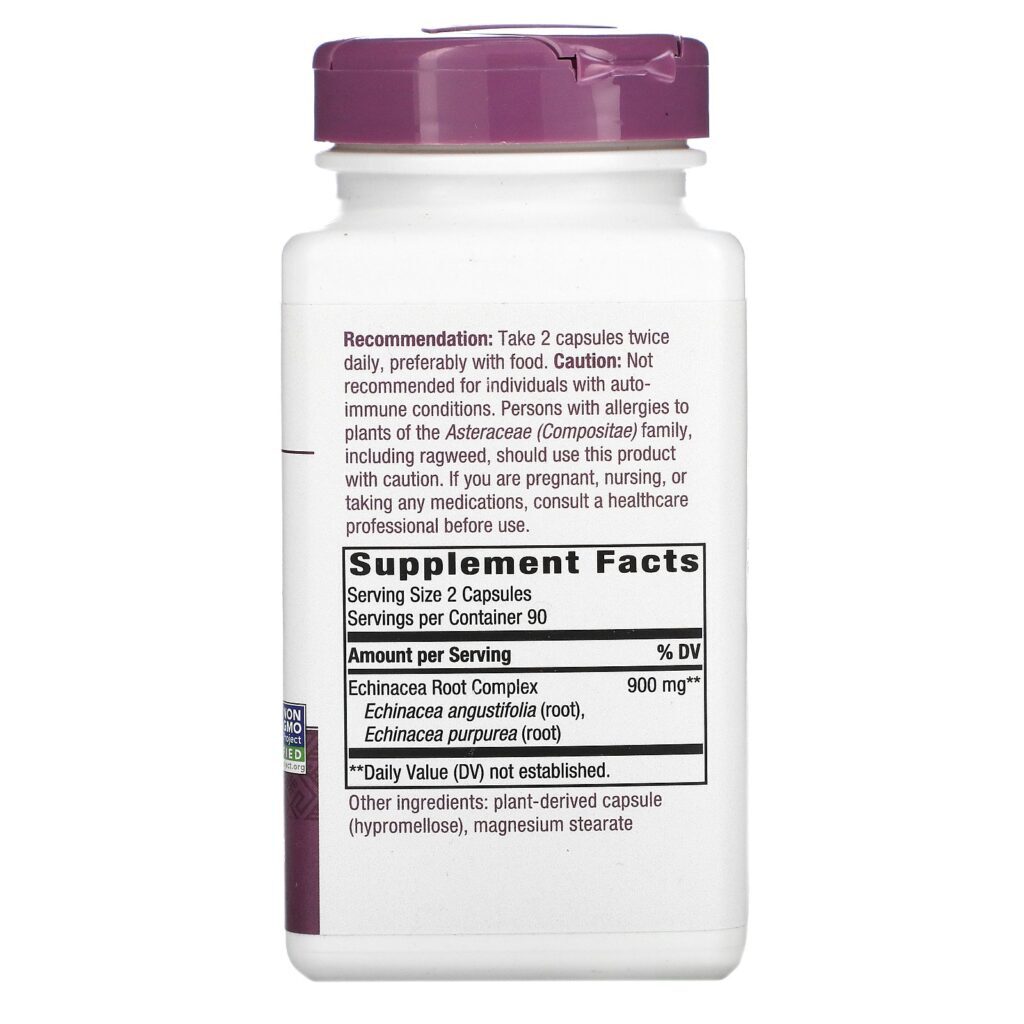 Nature's Way, Echinacea Root Complex, 900 mg, 180 Vegetarian Capsules - Imagem 2