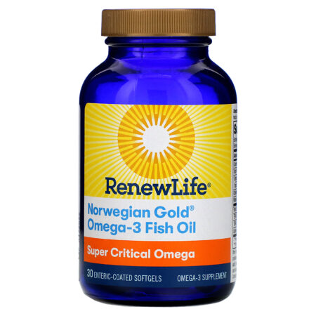 Renew Life, Norwegian Gold Omega-3 Fish Oil, 1,045 mg, 30 Enteric-Coated Softgels - Image 3