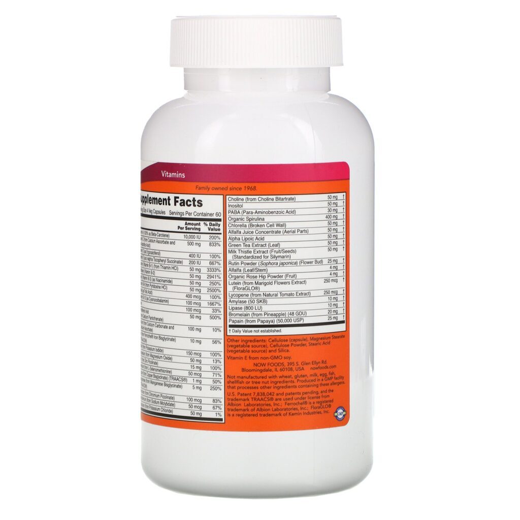 Now Foods, Special Two, Multivitamínico, 240 Cápsulas Vegetais - Imagem 3