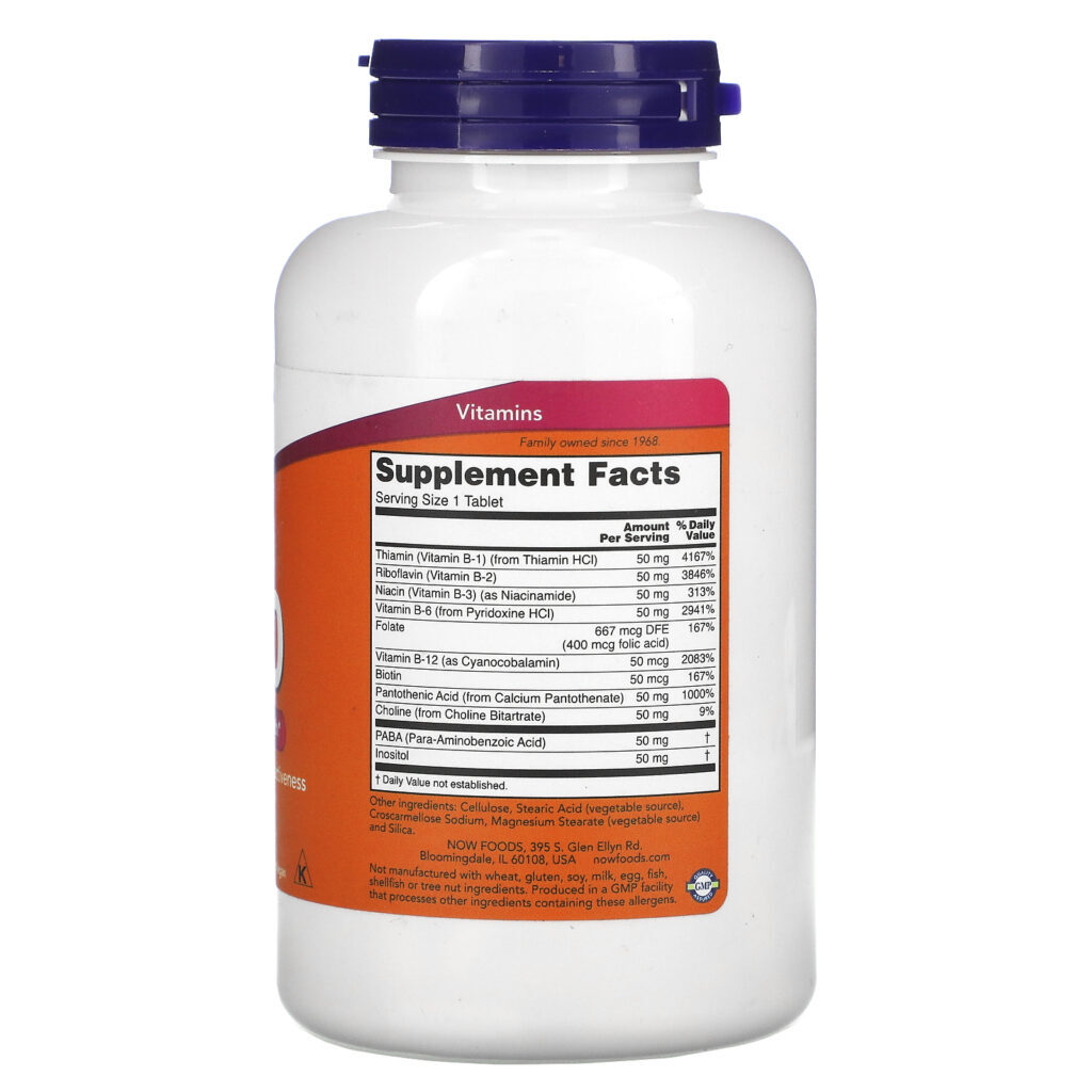 Now Foods, B-50, 250 Comprimidos - Imagem 2