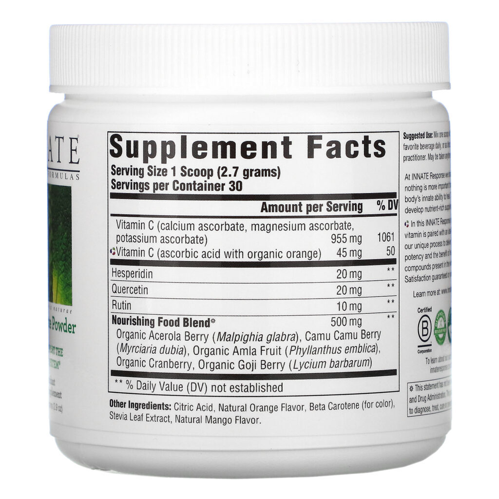 Innate Response Formulas, Pó Completo de Vitamina C, 2.9 z (81 g) - Imagem 2