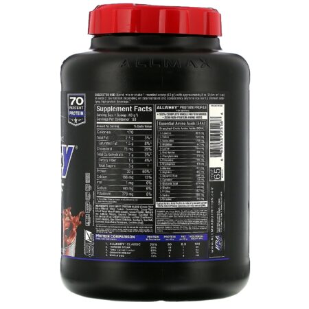 ALLMAX Nutrition, AllWhey Classic, 100% Proteína de soro de leite, Chocolate, 5 lbs (2,27 kg) - Image 2