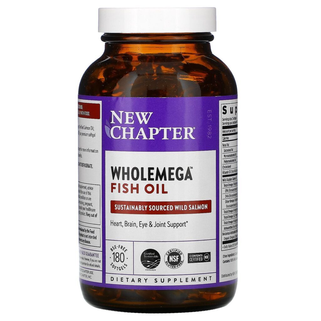 New Chapter, Wholemega Fish Oil, 180 Softgels - Imagem 3