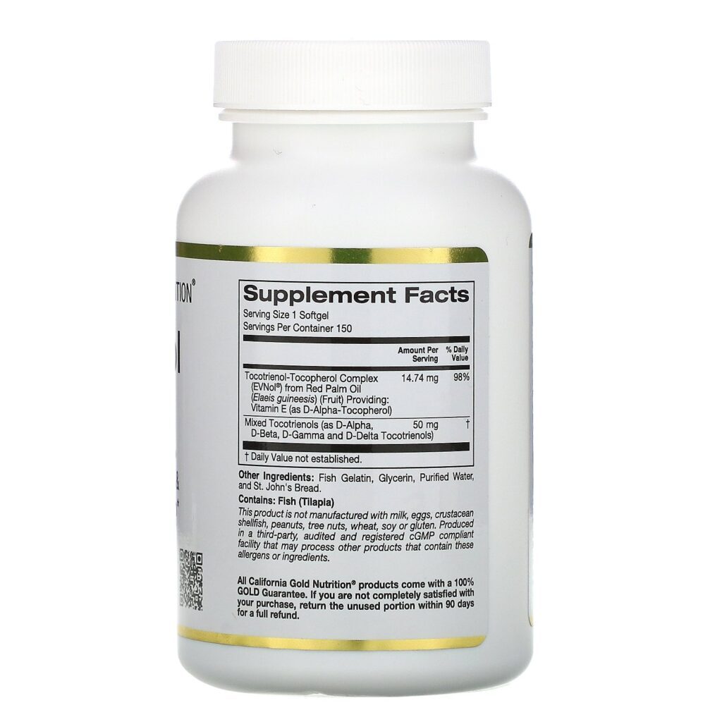 California Gold Nutrition, Complexo de Tocotrienol, 150 Cápsulas Softgel de Gelatina de Peixe - Imagem 2